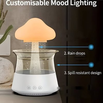 Difusor de Aromas Nuvem com Luz Colorida - Umidificador 2 em 1 para Relaxamento
